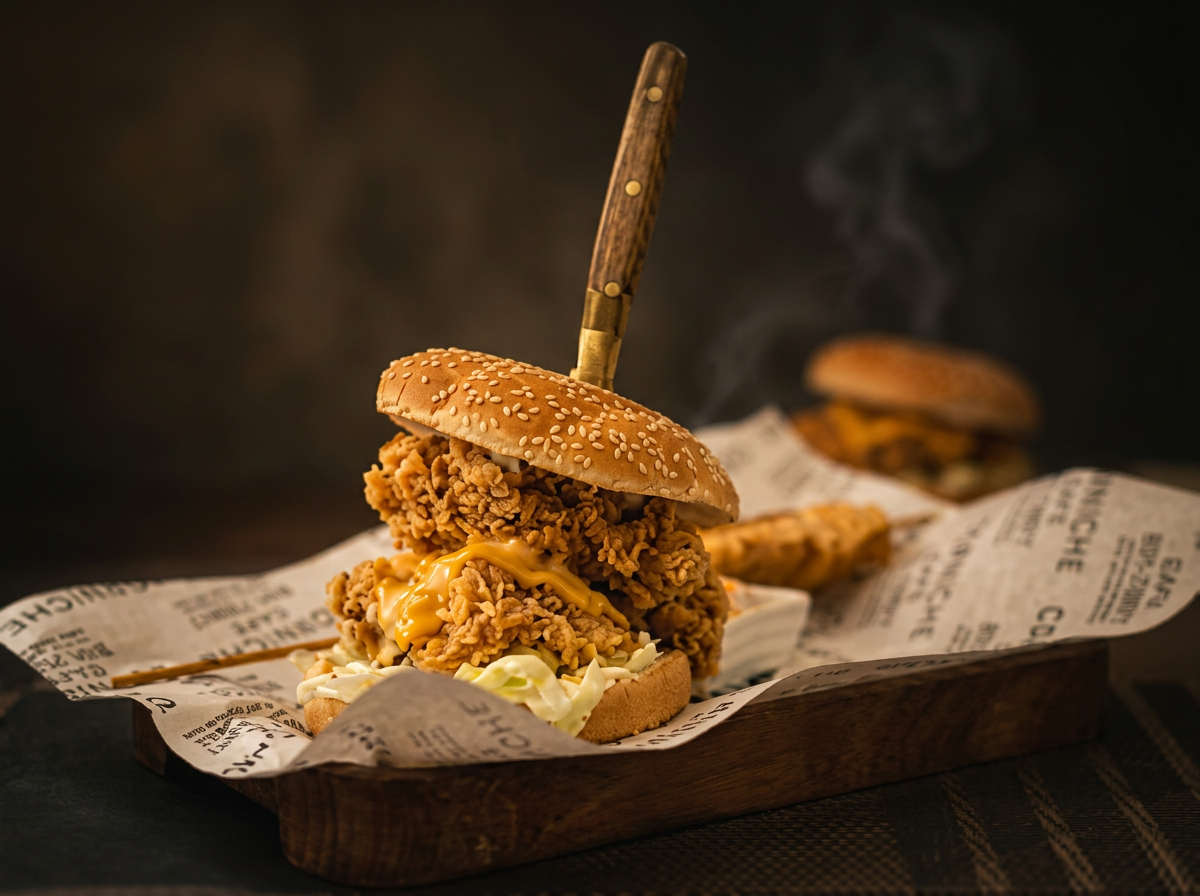 Crispy chicken burger